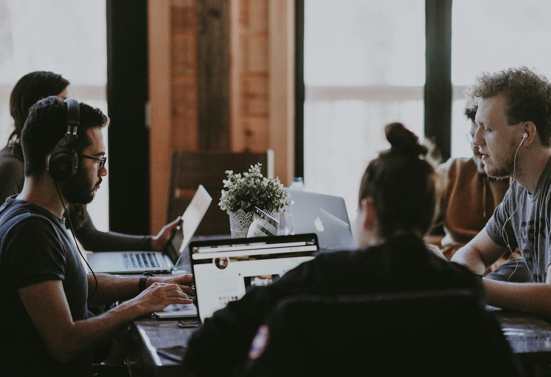 Marketing professionals collaborating around a table